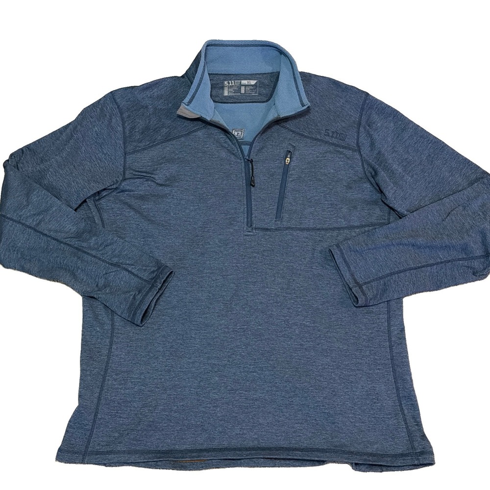 5.11 Tactical Men's Extra Large Blue Long Sleeve 1/2 Zip Recon Fleece